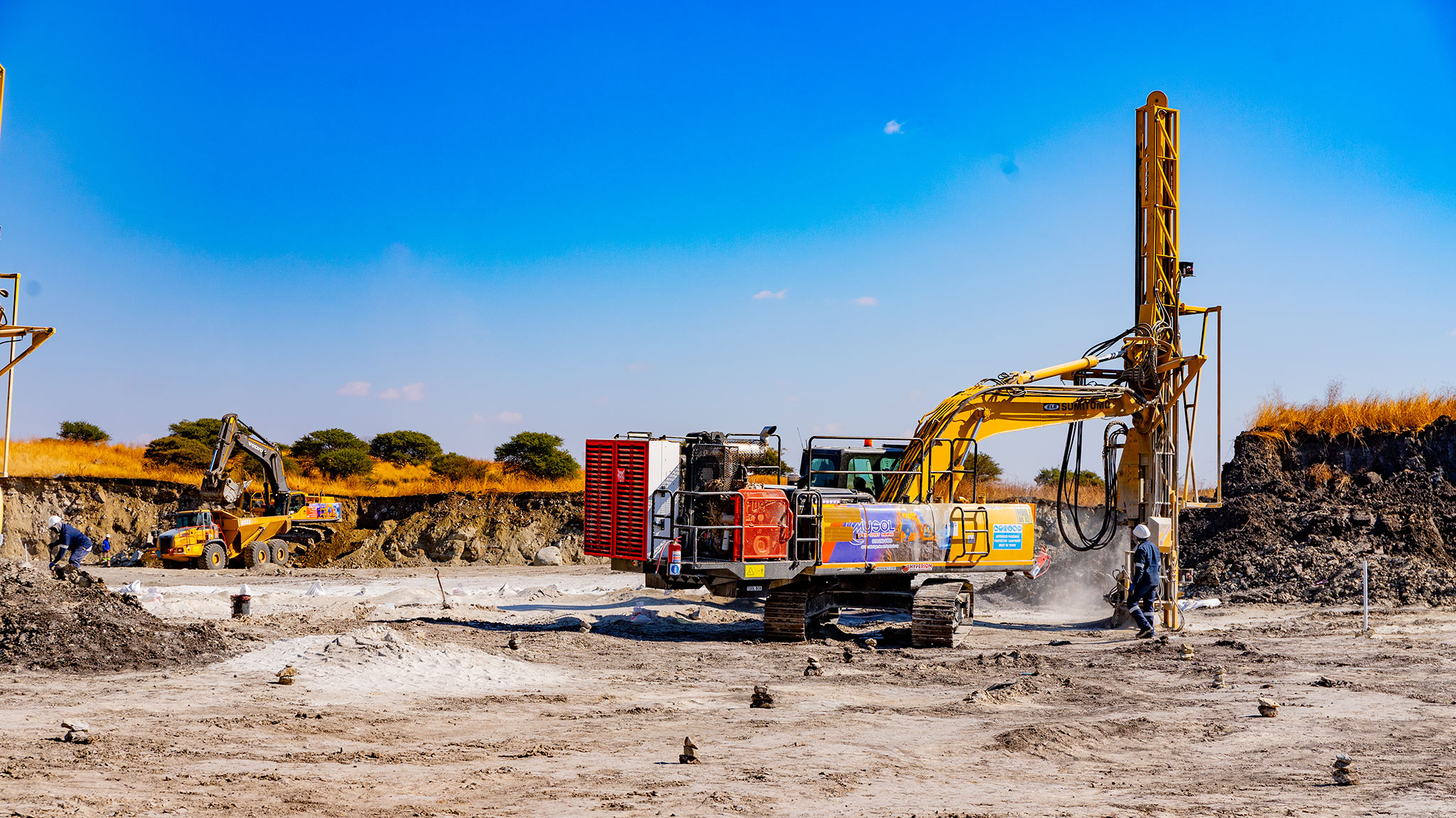 Heavy drilling rig machinery view.