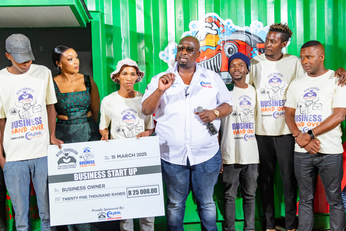 Beneficiaries receiving support at a MySol Foundation handover event.