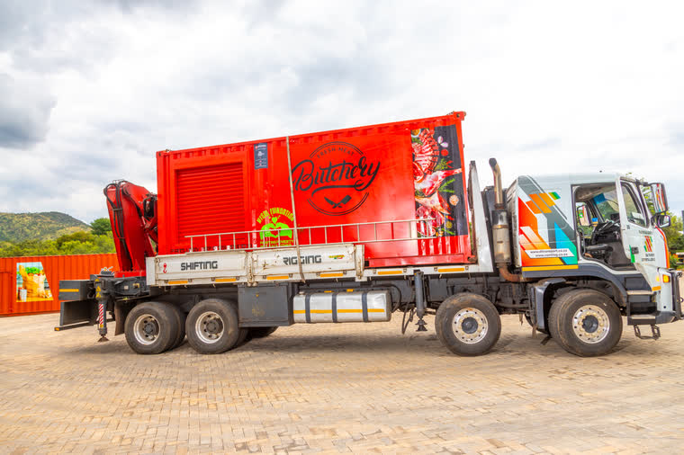 A Foundation project container loaded for delivery to the community