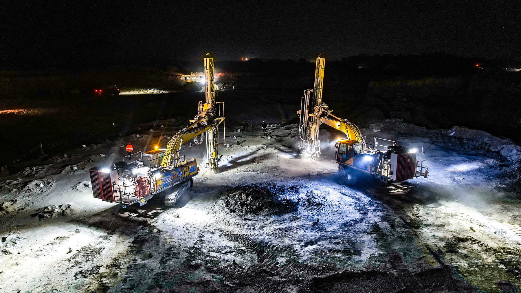 MySol drill rig active during shift hours.